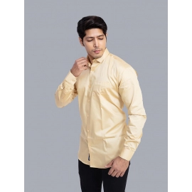 Men Solid Giza Cotton Formal Shirt | Tan
