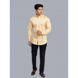 Men Solid Giza Cotton Formal Shirt | Tan