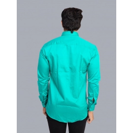 Men Solid Giza Cotton Formal Shirt | Turquoise Green