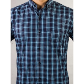 Men Valerian Checked Casual Cotton Shirt | Blue