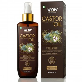 WOW Skin Science 100% Pure Castor Oil - Cold Pressed - For Stronger Hair, Skin & Nails - No Mineral Oil & Silicones, 200 ml