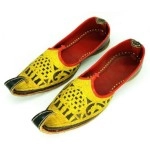 SONIA COLLECTIONS Men's Red Gold Punjabi Leather Khussa Jutti