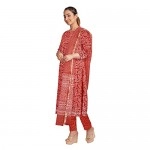 Unstitched Hand Block Printed Cotton Suits with Pure Cotton Kota Doria Dupatta