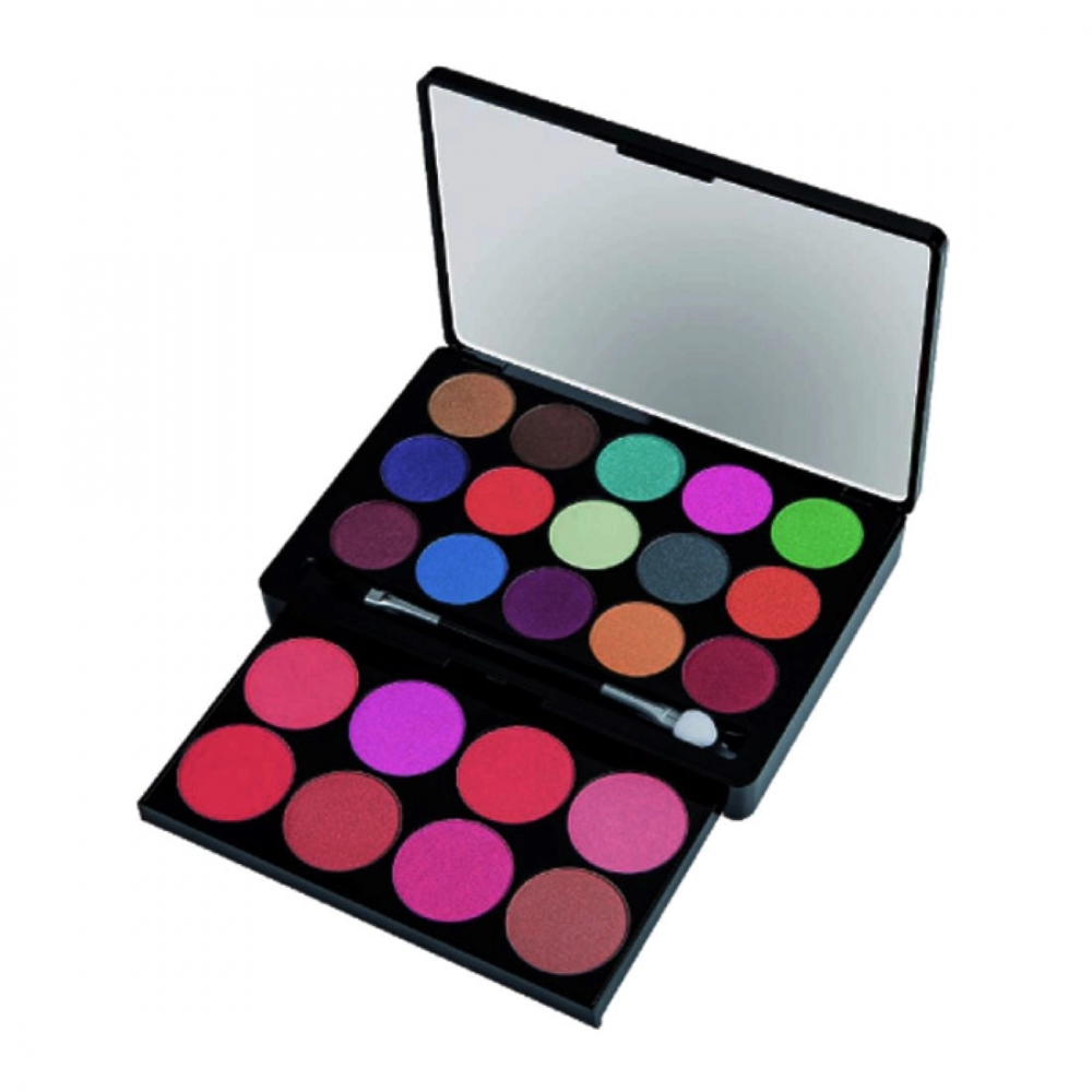 Professional and Home 2 IN 1 Makeup Kit (FC2222) | With 15 Glamorous Eyeshadow and 8 Blusher | Shade 01