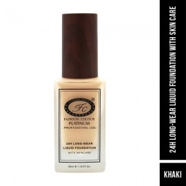 24HR Longwear Liquid Foundation With Skin Care | Full Coverage Waterproof and Matte Finish 30ml | Khaki ( Medium Skin Tone)