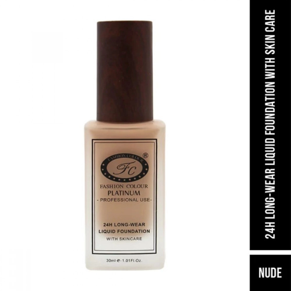 24HR Longwear Liquid Foundation With Skin Care | Full Coverage Waterproof and Matte Finish 30ml | Nude ( Fair Skin Tone )