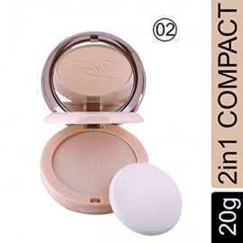 Nude Makeover 2 IN 1 Face Compact Powder | Oil Control, Nude Makeover, Natural and Flawless | Shade 02