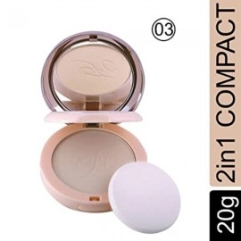 Nude Makeover 2 IN 1 Face Compact Powder | Oil Control, Nude Makeover, Natural and Flawless | Shade 03