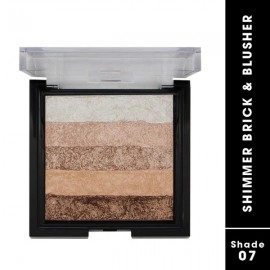 Shimmer Brick and Blusher 2 in 1 | Glow Bronzer Powder Waterproof Baked and Light Face Contour Highlight | Shade 07
