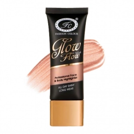 Glow with Flow Professional Face and Body Highlighter | Waterproof, Long Lasting All Day Shiny | 35ml | Shade 02