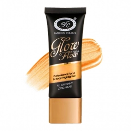 Glow with Flow Professional Face and Body Highlighter | Waterproof, Long Lasting All Day Shiny | 35ml | Shade 03