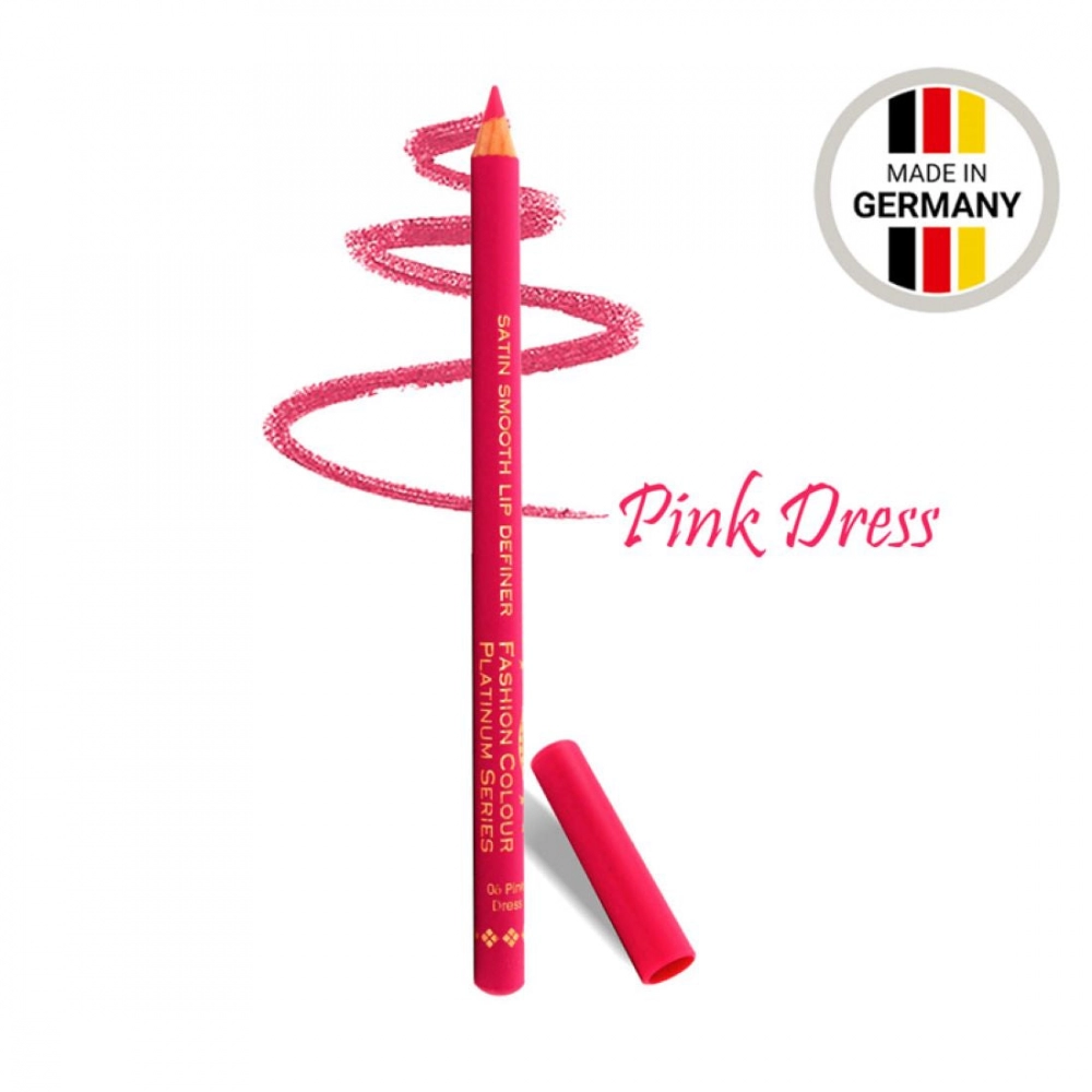 Platinum Series Satin Smooth Lip Definer II Lip Liner Pencil, Waterproof, Super Long Wear and Non-Dry Formula - 06 Pink Dress