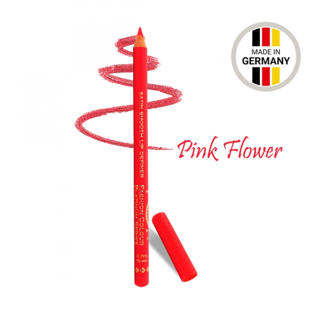 Platinum Series Satin Smooth Lip Definer II Lip Liner Pencil, Waterproof, Super Long Wear and Non-Dry Formula - 11 Pink Flower