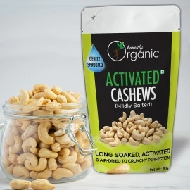 Activated/Sprouted Organic Cashews | Mildly Salted (Organic, Long Soaked & Air Dried to Crunchy Perfection) | 150g