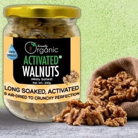 Honestly Organic Activated/Sprouted Walnuts | Mildly Salted, Long Soaked & Air Dried to Crunchy Perfection (100% Natural, No Pesticides, No Preservatives, Non-GMO, Gluten-free, Vegan) | 200g