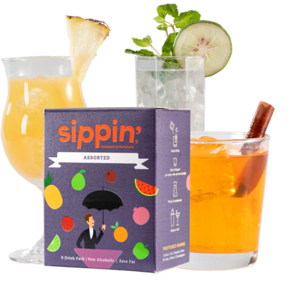 Sippin Assorted Cocktail/Mocktail Mix  | 8  Drink Pack