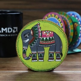 Solobolo Madhubani Painting Kit Tea Coasters with Stand | Art and Craft Kit for Girls 9-12 | Madhubani Art Kit for Girls 12-15 | Coaster DIY Kit with Art Supplies | Best Gift for Girls 10 Years