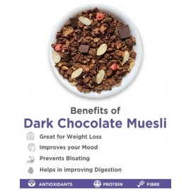 True Elements Dark Chocolate Muesli | With 16% Millets & Cranberries | 1kg