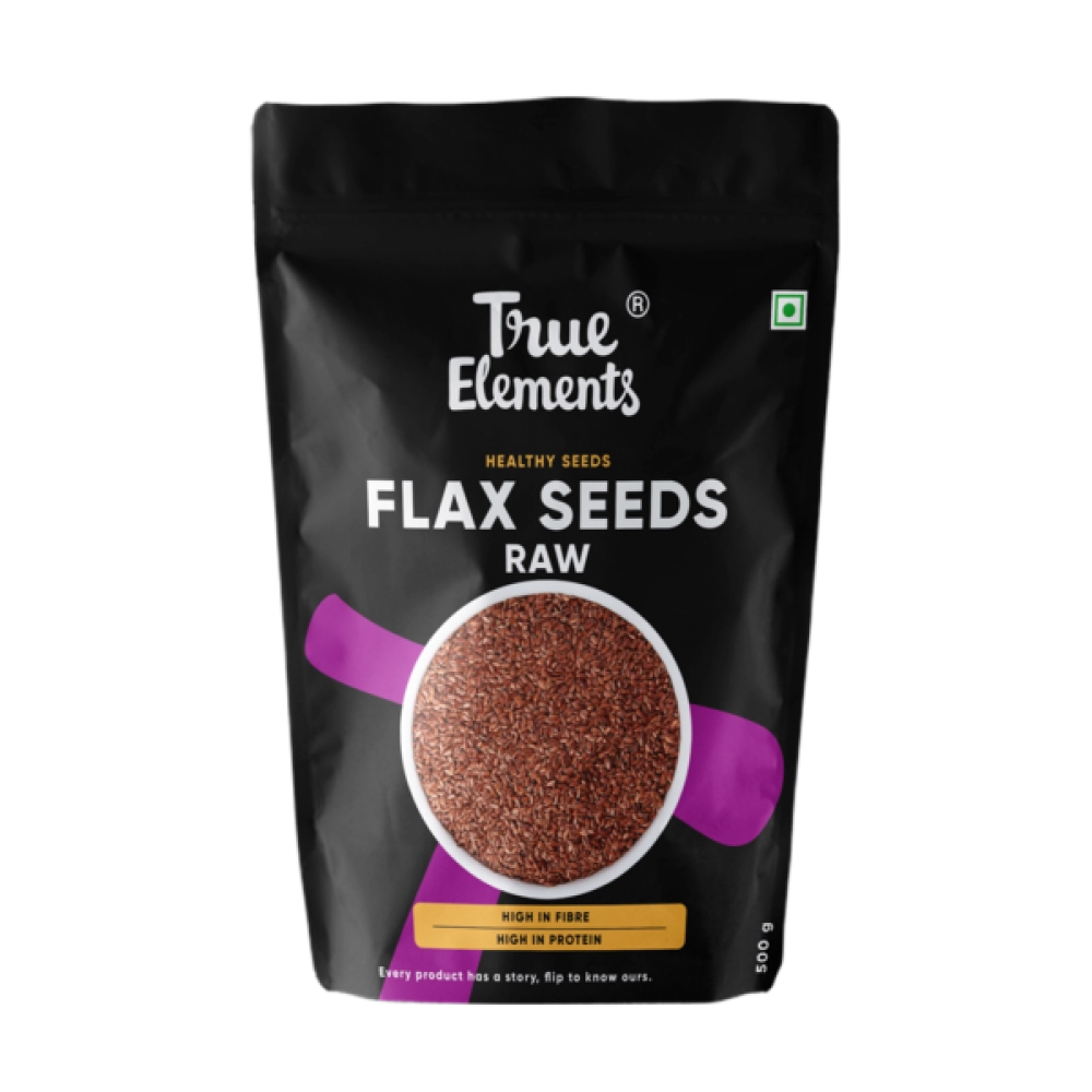 True Elements Raw Flax Seeds | Heart Healthy | 500gm