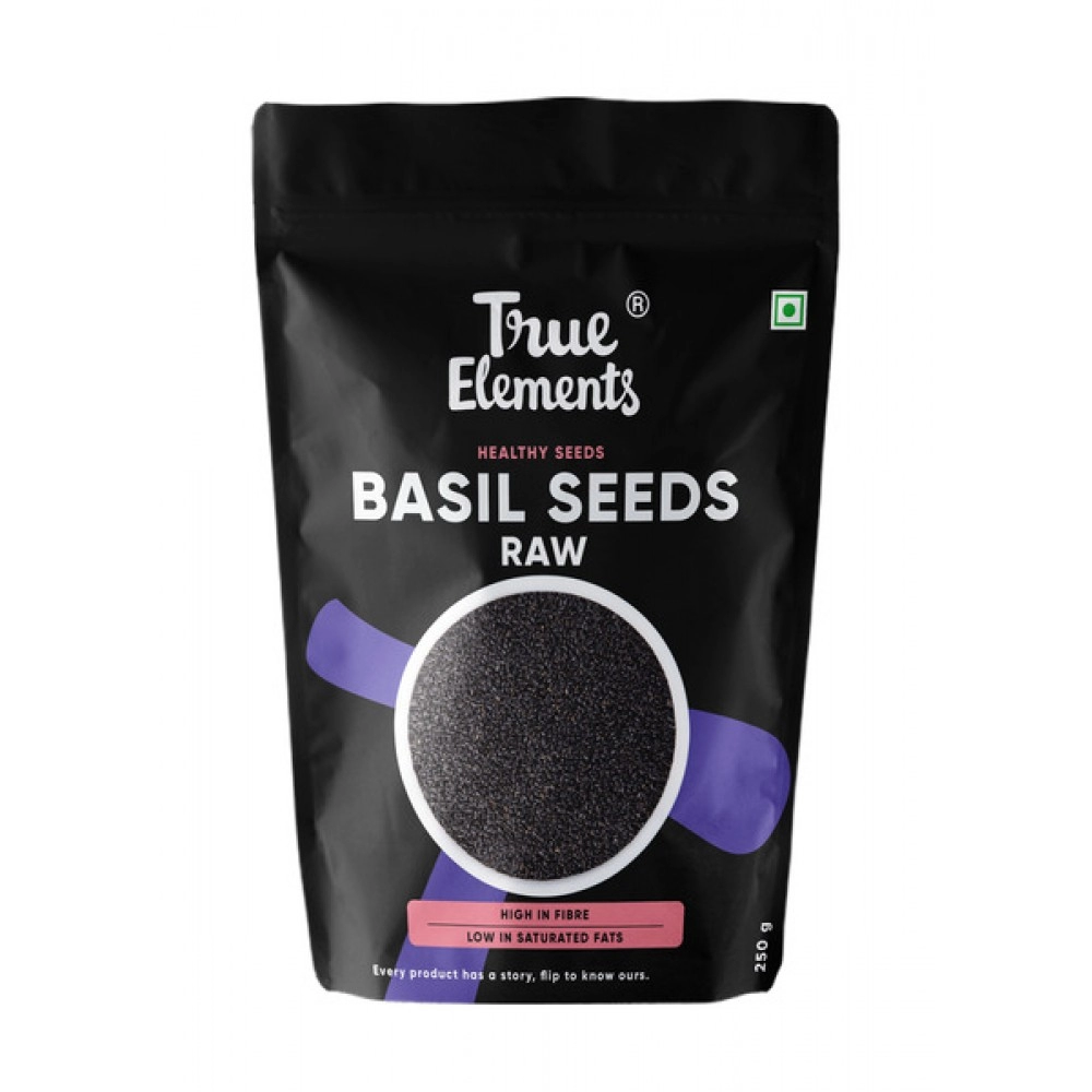 True Elements Raw Basil Seeds | Natural | 250gms