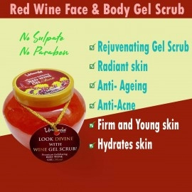 Urbaano Herbal Face & Body Wine Gel Scrub Exfoliating, Polishing, De Tan, Nourishing, Skin Tightening | 500gm