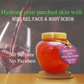 Urbaano Herbal Face & Body Wine Gel Scrub Exfoliating, Polishing, De Tan, Nourishing, Skin Tightening | 500gm