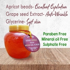 Urbaano Herbal Face & Body Wine Gel Scrub Exfoliating, Polishing, De Tan, Nourishing, Skin Tightening | 500gm