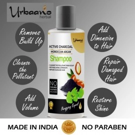 Urbaano Herbal Active Charcoal With Moroccan Argan Shampoo | 200ml 