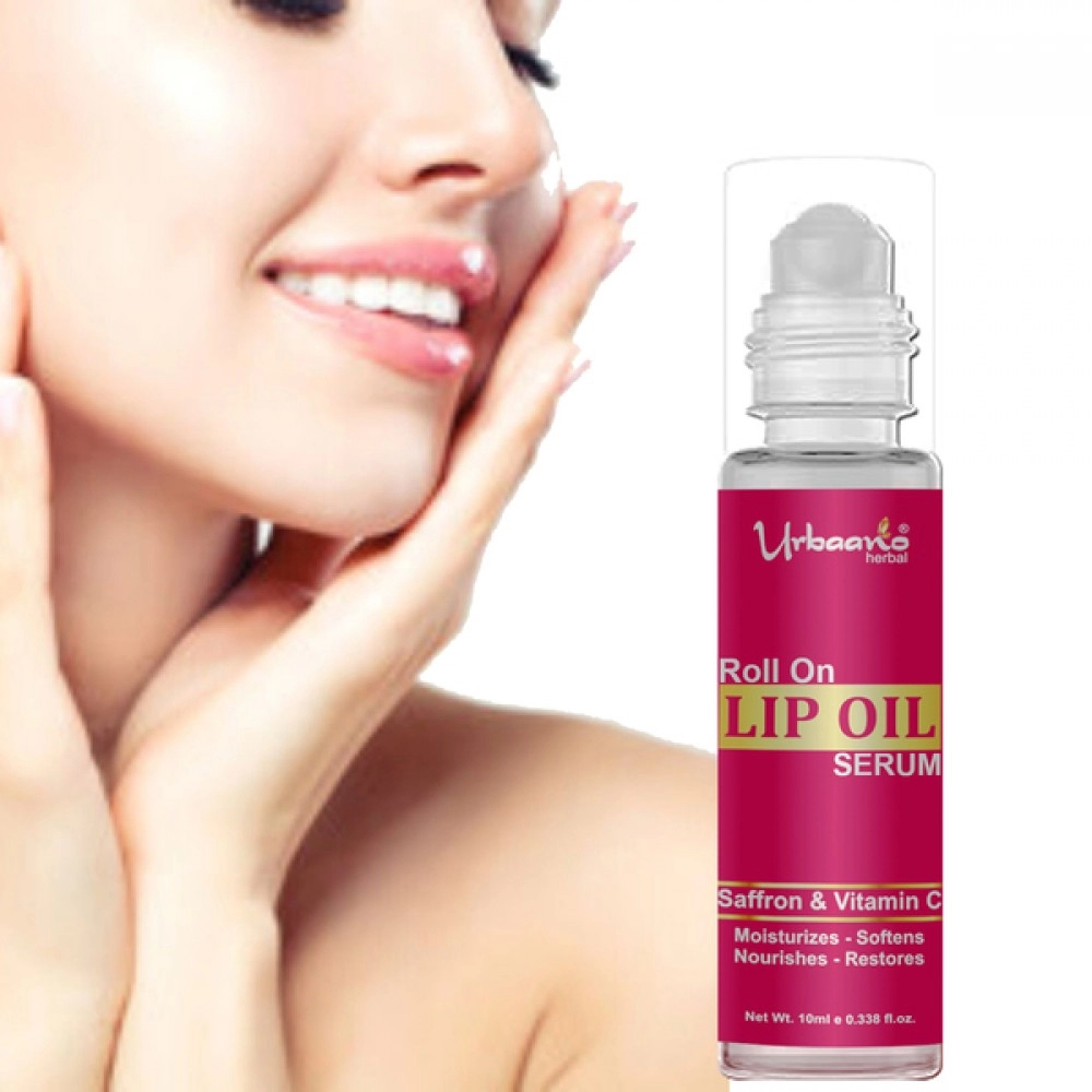 Urbaano Herbal Roll On Lip Oil Serum | Improve Dark, Dry, Pigmented and Chapped Lips for Men, Women & Teenagers | 10ml