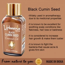 Urbaano Herbal Camphor & Black Cumin Seed Essential Oil | 20 ml  Each For Hair, Skin & Aromatherapy | 100% Therapeutic Grade