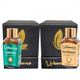 Urbaano Herbal Camphor & Peppermint Essential Oil 20 ml Each For Hair, Skin & Aromatherapy |100% Undiluted Therapeutic Grade