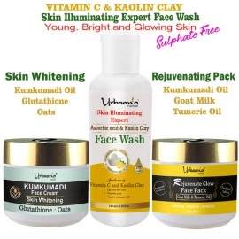 Skin Care Gift Kit | Kumkumadi Rejuvenating Face Pack | Kumkumadi Skin Whitening Cream & Purifying Anti- Acne Face Cleanser | 300ml