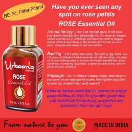 Urbaano Herbal Rose Essential Oil Natural & Pure for Aromatherapy, Skin, Hair Care-20ml