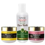 Skin Care Gift Kit | Kumkumadi Rejuvenating Face Pack | Kumkumadi Anti Aging Cream & Purifying Anti Acne Face Cleanser| 300ml