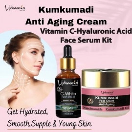 Urbaano Herbal Kumkumadi Anti Ageing Niacinamide Cream & Vitamin C10, Hyaluronic Acid Face Serum
