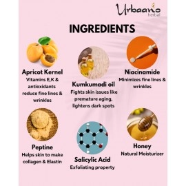Urbaano Herbal Kumkumadi Anti Ageing Niacinamide Cream & Vitamin C10, Hyaluronic Acid Face Serum