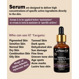 Urbaano Herbal 10% Vitamin C Face Serum with Alpha Arbutin & Hyaluronic Acid 30ml