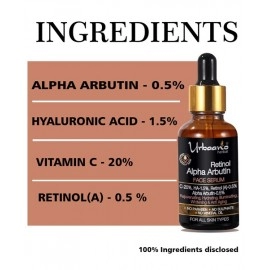Urbaano Herbal 20% Vitamin C Face Serum with Retinol Alpha Arbutin & Hyaluronic Acid 30ml