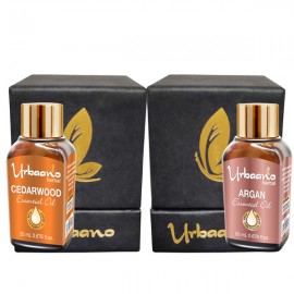 Urbaano Herbal Argan & Cedarwood Essential Oil | 20 ml Each For Hair, Skin & Aromatherapy |100% Undiluted Therapeutic Grade