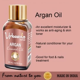 Urbaano Herbal Argan & Cedarwood Essential Oil | 20 ml Each For Hair, Skin & Aromatherapy |100% Undiluted Therapeutic Grade