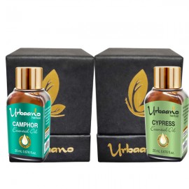 Urbaano Herbal Camphor & Cypress Essential Oil | 20 ml Each For Hair, Skin & Aromatherapy | 100% Undiluted Therapeutic Grade