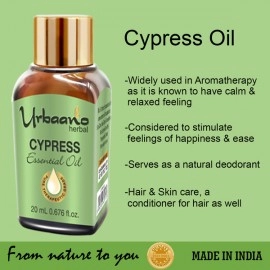 Urbaano Herbal Camphor & Cypress Essential Oil | 20 ml Each For Hair, Skin & Aromatherapy | 100% Undiluted Therapeutic Grade
