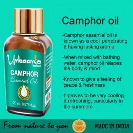 Urbaano Herbal Camphor & Cypress Essential Oil | 20 ml Each For Hair, Skin & Aromatherapy | 100% Undiluted Therapeutic Grade