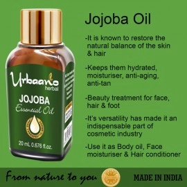 Urbaano Herbal Camphor & Jojoba Essential Oil 20 ml each For Hair, Skin & Aromatherapy | 100% Undiluted | Therapeutic Grade