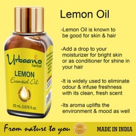 Urbaano Herbal Camphor & Lemon Essential Oil | 20 ml Each For Hair, Skin & Aromatherapy  | 100% Undiluted Therapeutic Grade