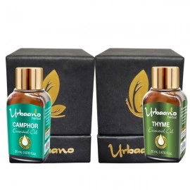 Urbaano Herbal Camphor & Thyme Essential Oil | 20 ml Each For Hair, Skin & Aromatherapy | 100% Undiluted Therapeutic Grade