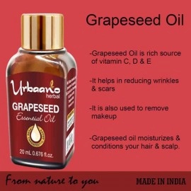 Urbaano Herbal Grapeseed Essential Oil for Skin Natural & Pure | 20ml