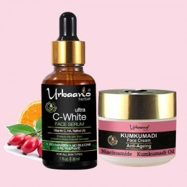 Urbaano Herbal Kumkumadi Anti Ageing Niacinamide Cream & Vitamin C20, Retinol Face Serum