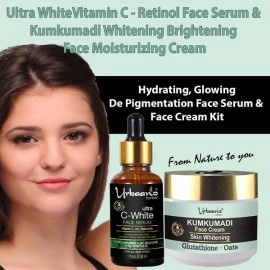 Urbaano Herbal Kumkumadi Skin Whitening Cream & Vitamin C20, Retinol Face Serum