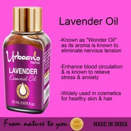 Urbaano Herbal Lavender & Cedarwood Essential Oil | 20 ml Each For Hair, Skin & Aromatherapy | 100% Undiluted Therapeutic Grade